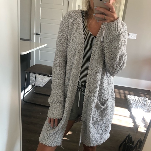 Listicle Sweaters - Super Cozy Soft Grey Cardigan